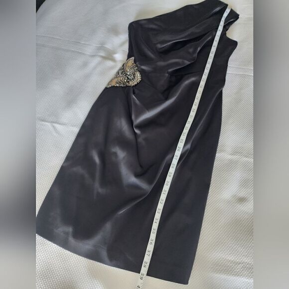 Eliza J embellish side one shoulder lined cocktail formal dress - Picture 7 of 11